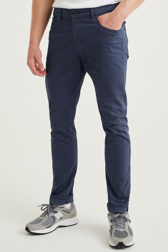 Herren-Slim-Fit-Jeans mit Muster, Dunkelblau