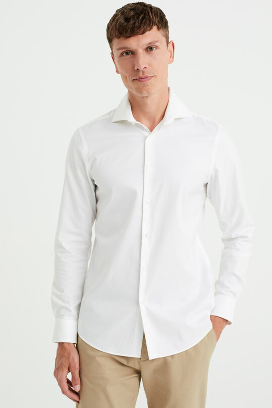 Herren-Slim-Fit-Hemd aus hochwertiger Baumwolle, Weiß