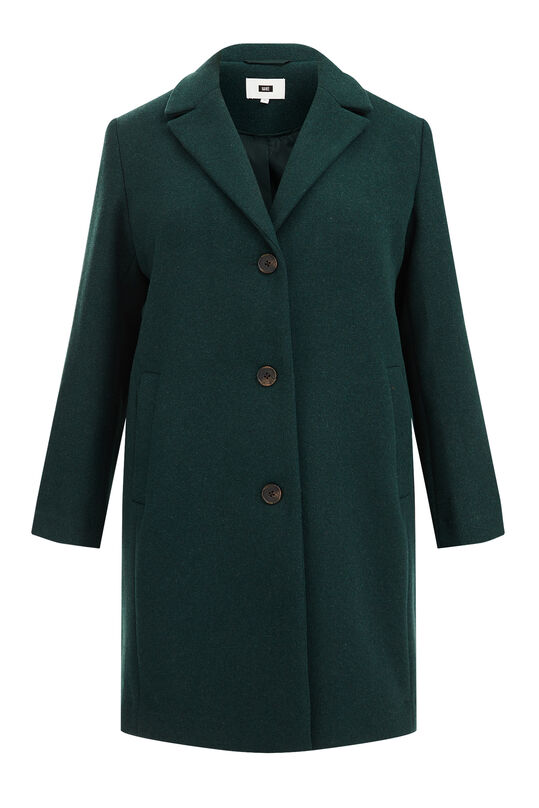 Mantel aus Wollmischung für Damen - Curve, Dunkelgrün