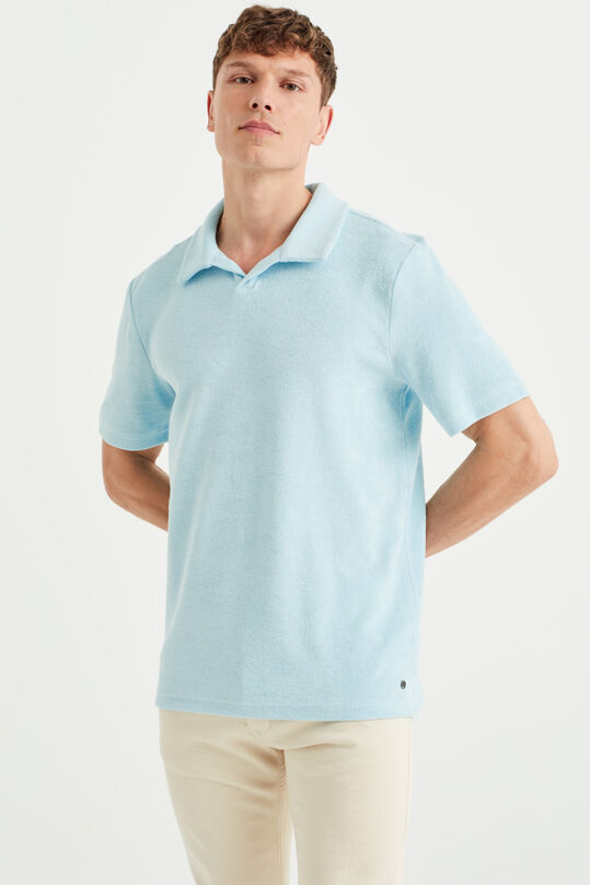 Herren-Poloshirt aus Frottee, Hellblau