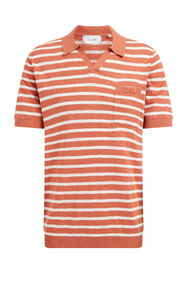 Herren-Poloshirt mit Streifenmuster, Orange