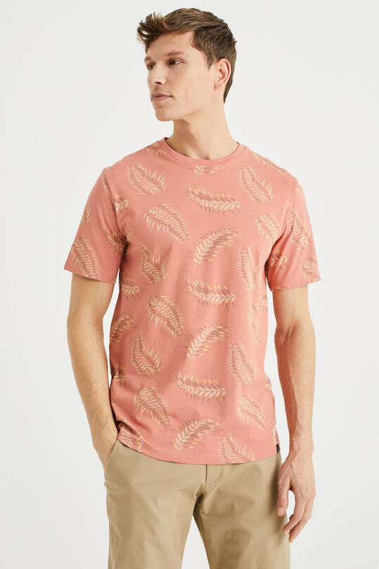 Herren-T-Shirt mit Muster, Altrosa
