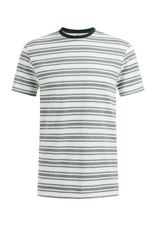 Herren-T-Shirt mit Streifenmuster, Weiß