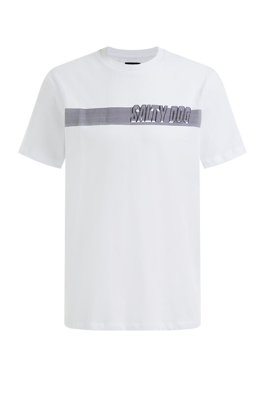 Herren-T-Shirt mit 3D-Druck, Weiß