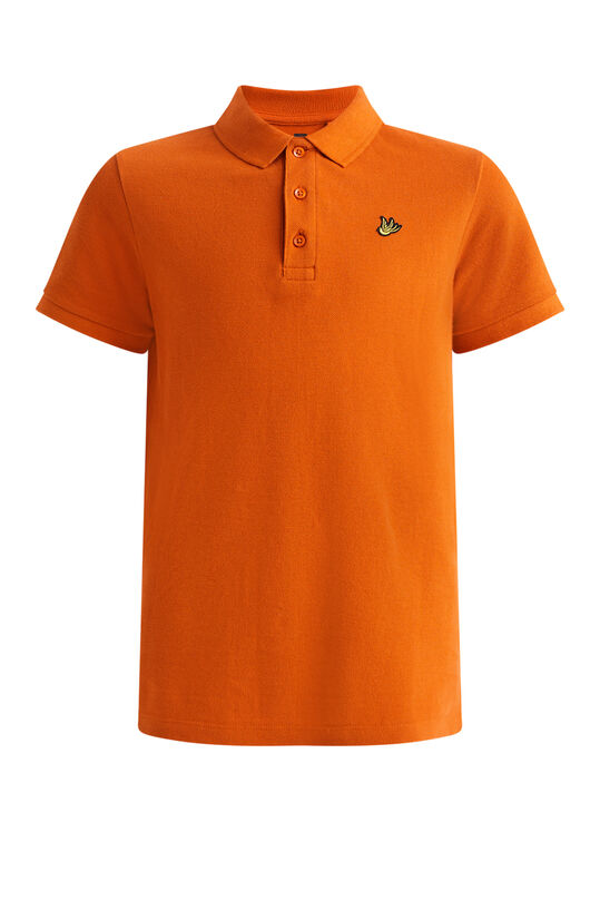Jungen-Poloshirt mit Strukturmuster, Orange