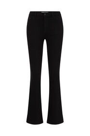 Damen-Flared-Jeans mit hoher Taille und Stretch, Schwarz
