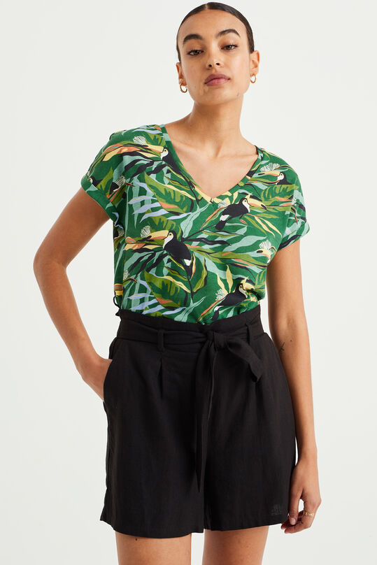 Damen-Langarmshirt mit Muster, Grün
