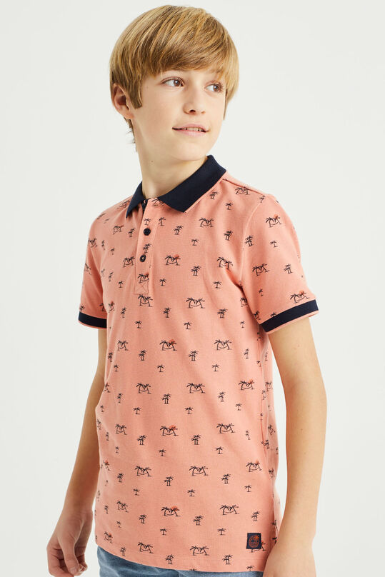 Jungen-Poloshirt mit Muster, Orange
