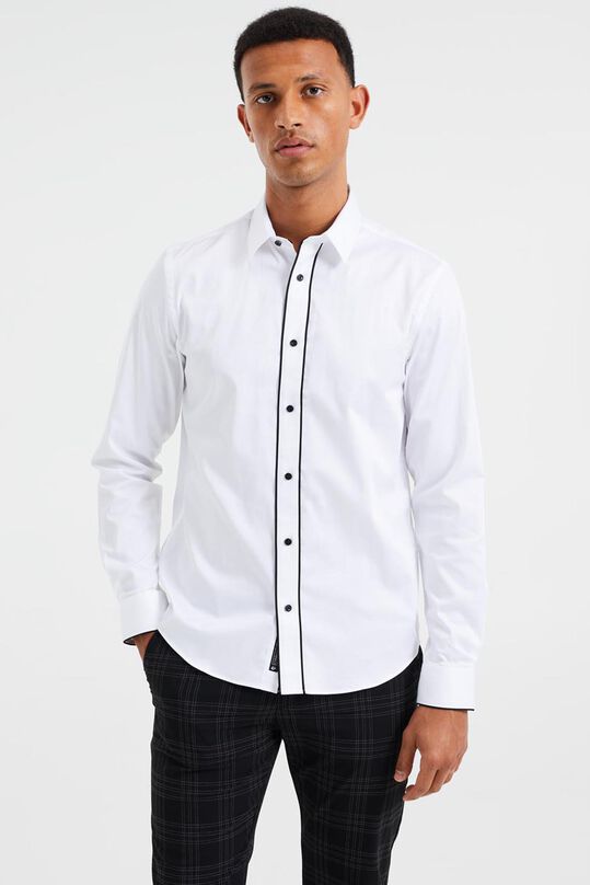 Herren-Slim-Fit-Hemd mit Stretchanteil, Weiß