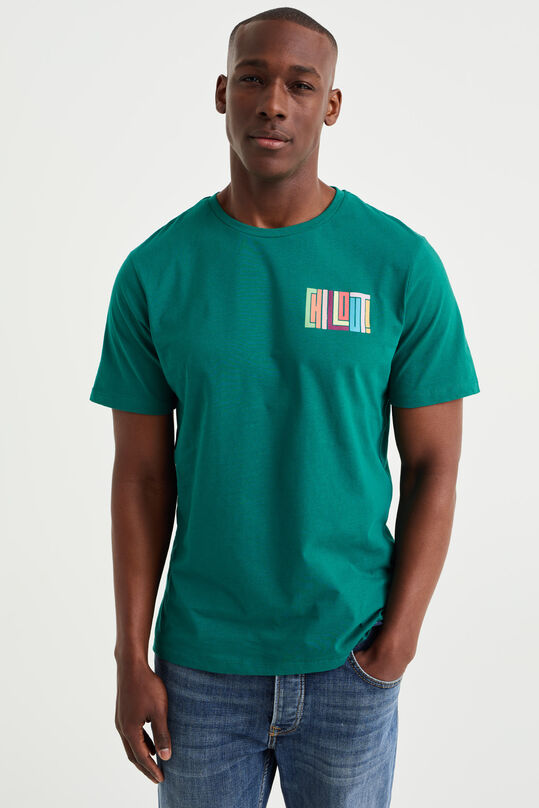 Herren-T-Shirt mit Aufdruck, Meergrün