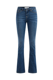 Damen-Bootcut-Jeans mit normaler Bundhöhe und Stretch – Curve, Blau