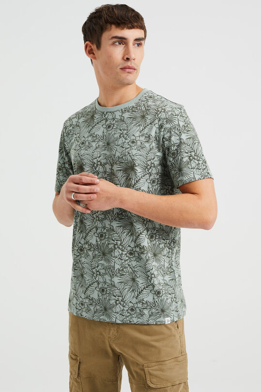 Herren-T-Shirt mit Muster, Meergrün