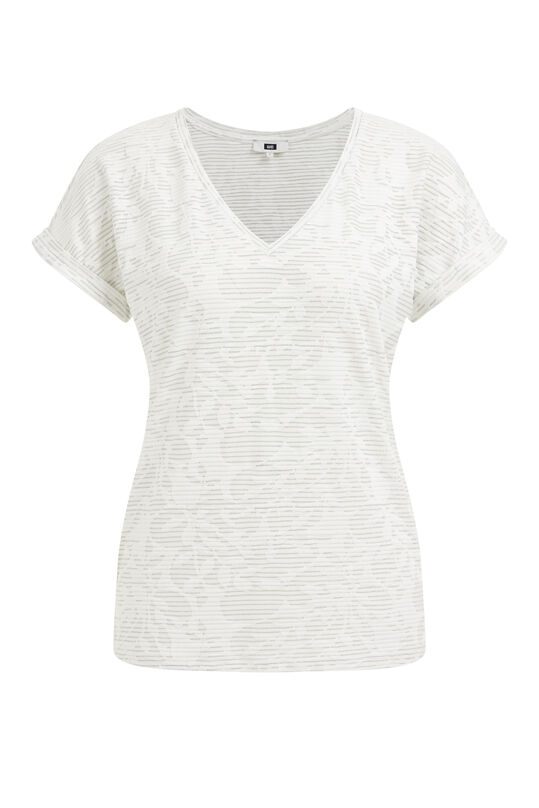 Damen-Jerseyshirt mit Glitzereffekt, Weiß