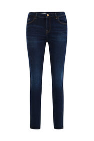 Dames Mid-Rise-Jeans mit Komfort-Stretch, Dunkelblau