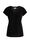Damen-T-Shirt aus strukturiertem Samt, Schwarz
