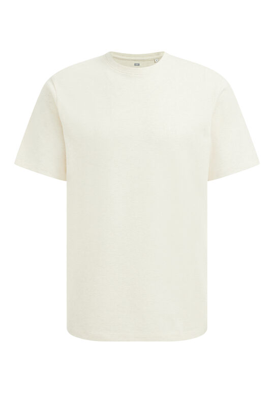 Herren-T-Shirt mit Strukturmuster, Elfenbein