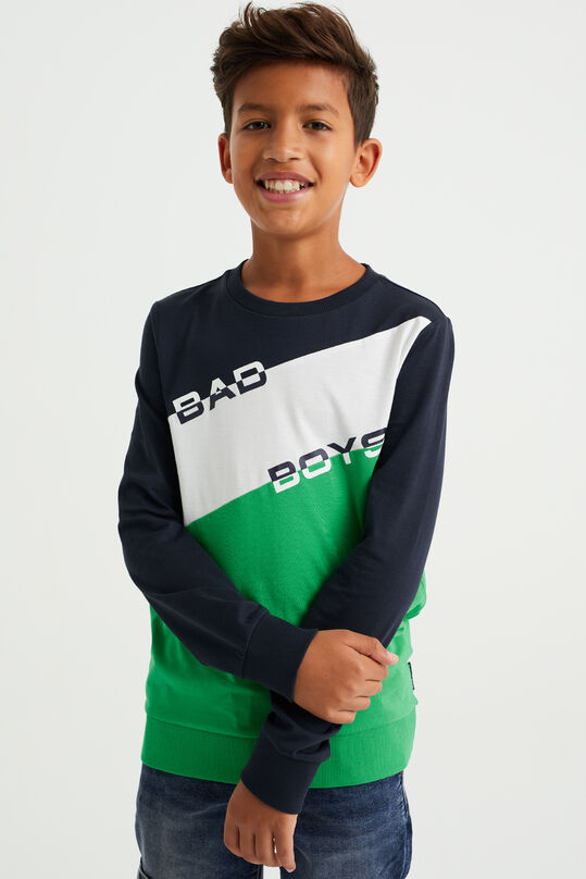 Jungen-T-Shirt mit Colourblock-Design, Grün