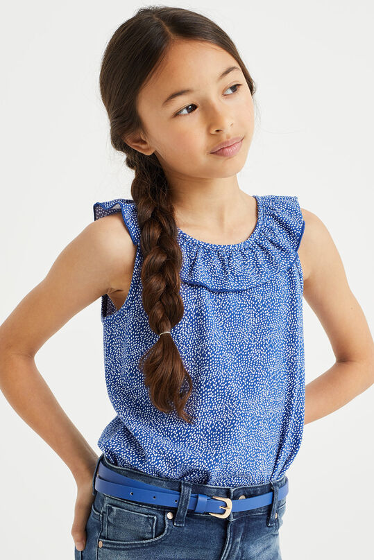 Mädchen-T-Shirt mit Muster, Kobaltblau