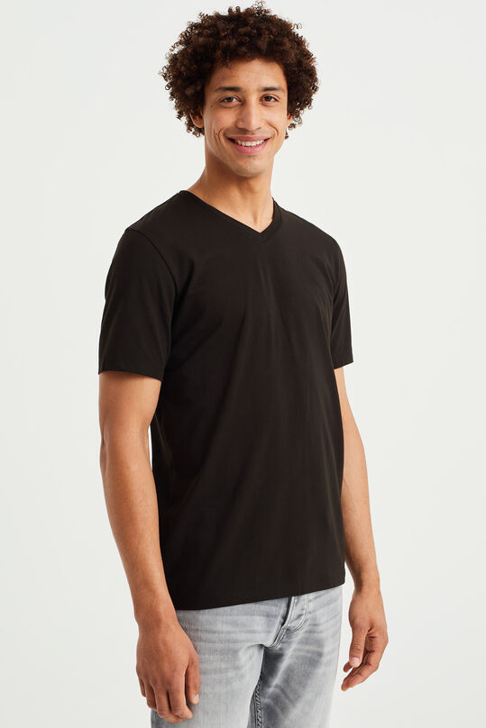Herren-Regular-fit-T-Shirt mit stretch , Schwarz