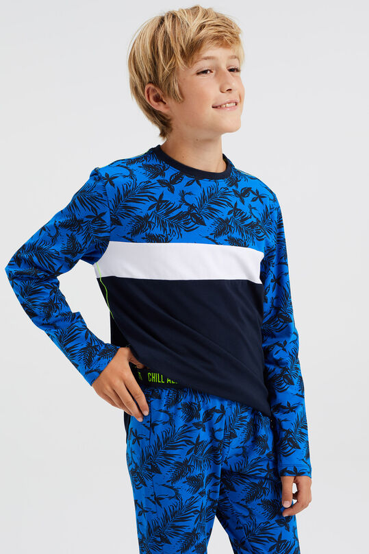 Jungen-Schlafanzug mit Muster, Kobaltblau