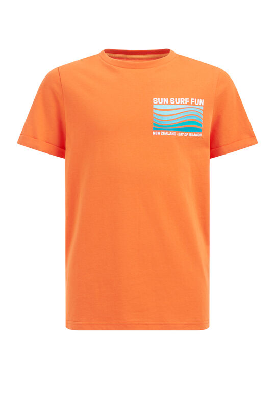 Jungen-T-Shirt mit Aufdruck, Orange