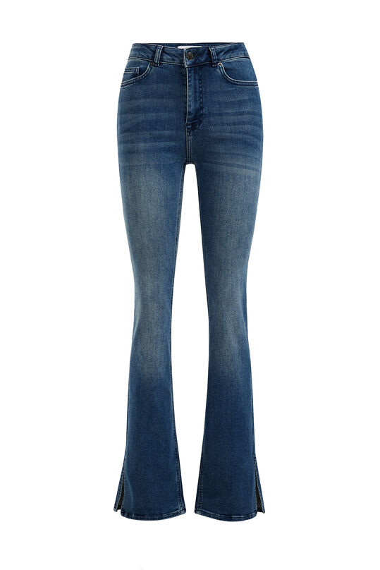 Damen-Bootcut-Jeans mit hoher Taille und Stretch, Blau