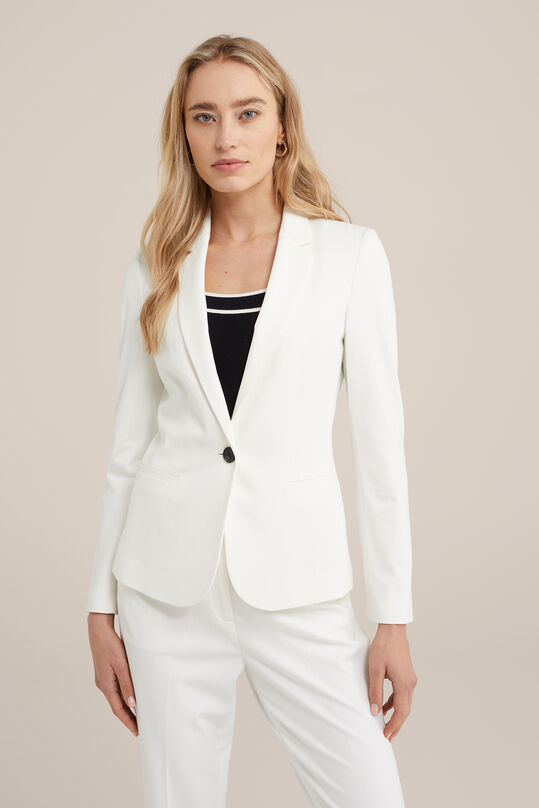 Taillierter Stretch-Jersey-Blazer, Weiß