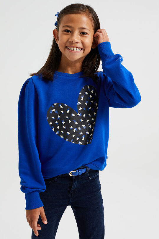 Mädchen-Sweatshirt mit Aufdruck, Marineblau