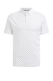 Herren-Poloshirt mit Muster, Weiß