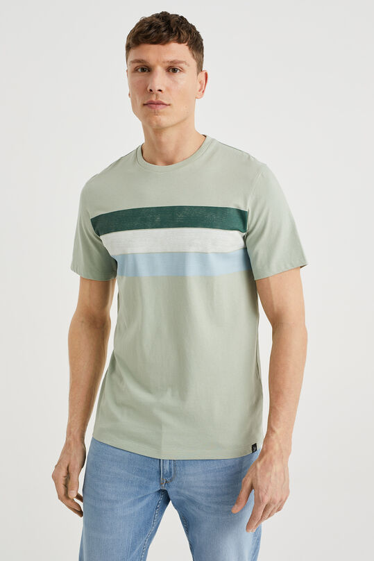 Herren-T-Shirt mit Aufdruck, Mintgrün