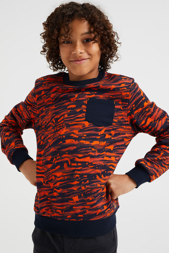 Jungen-Sweatshirt mit Muster, Orange