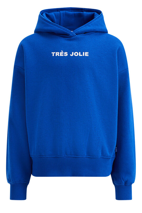Mädchen-Sweatshirt mit Aufdruck, Kobaltblau