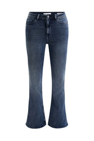 Damen-Flared-Jeans mit hoher Taille und Stretch – Curve, Dunkelblau