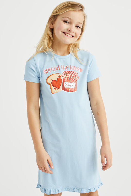 Mädchen-Nachthemd mit Aufdruck, Hellblau