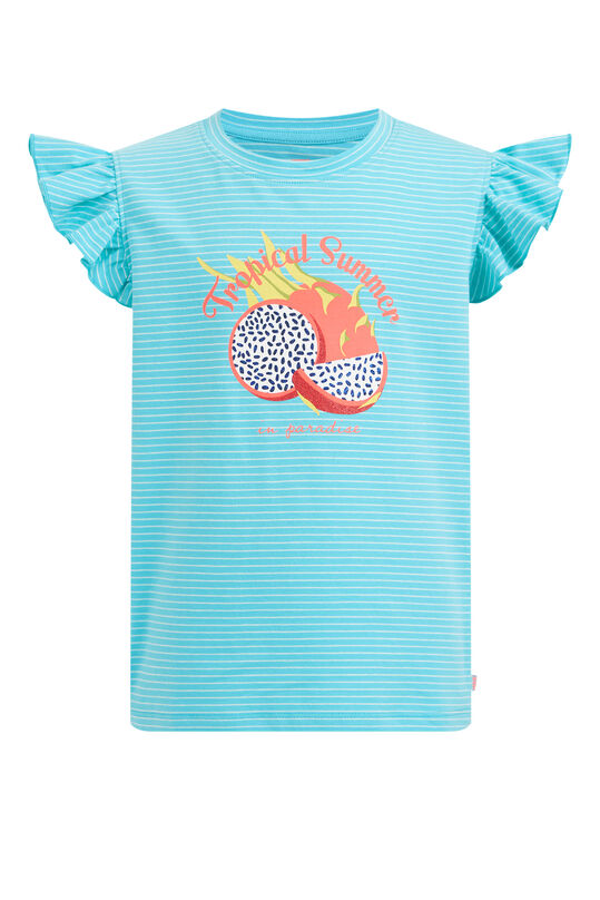 Mädchen-T-Shirt mit Muster, Hellblau