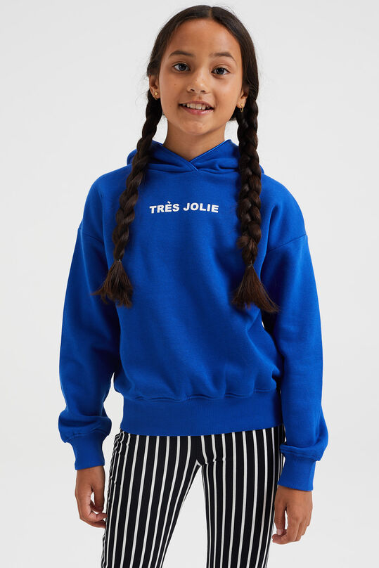 Mädchen-Sweatshirt mit Aufdruck, Kobaltblau