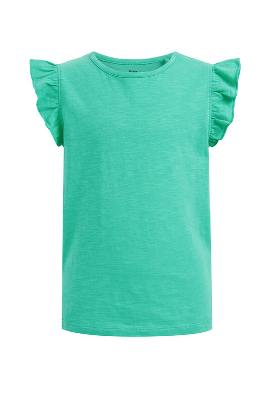 Mädchen-T-Shirt mit Rüschen, Mintgrün