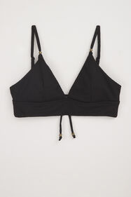 Damen-Bikini-Oberteil mit Strukturmuster, Schwarz