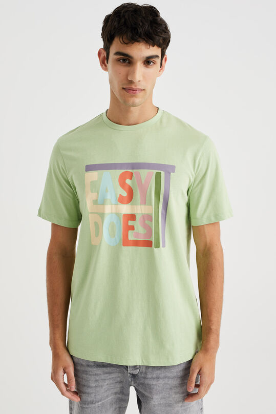 Herren-T-Shirt mit Aufdruck, Hellgrün
