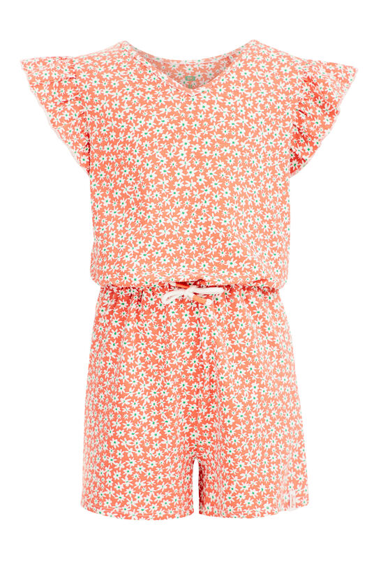 Mädchen-Jumpsuit mit Muster, Orange