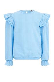 Mädchen-T-Shirt mit Rüschen, Hellblau