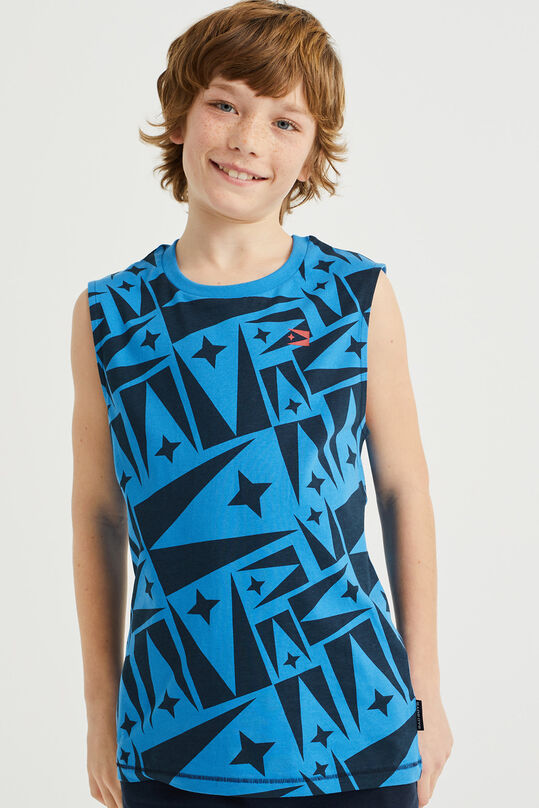 Jungen-Trägershirt mit Muster, Blau