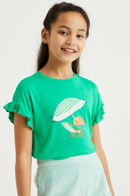 Mädchen T-Shirt mit Aufdruck, Grün