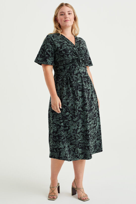 Damenkleid mit Muster – Curve, Grün