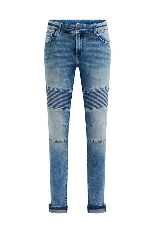 Skinny-Fit-Jeans für Jungen mit Biker-Details und Stretch, Blau