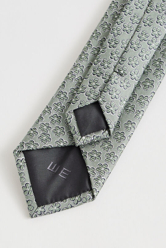 Krawatte aus Seiden-Mix mit Strukturmuster, Moosgrün