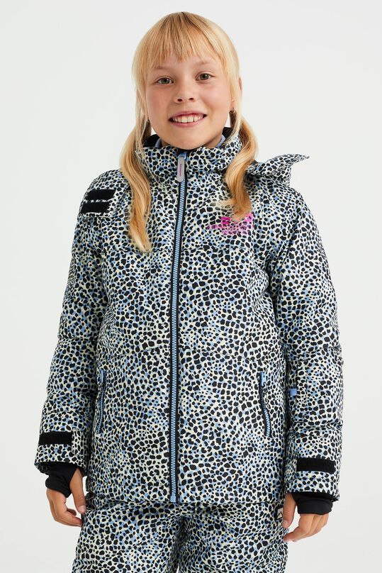 Mädchen-Skijacke mit Muster, Hellblau