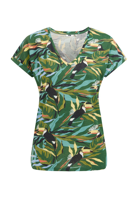 Damen-Langarmshirt mit Muster, Grün