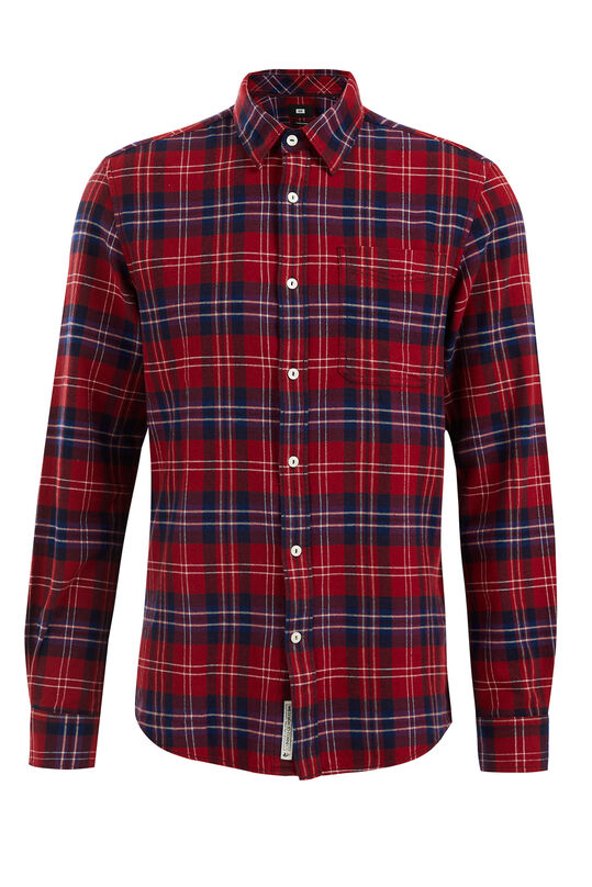 Herren-Regular-Fit-Hemd mit Muster, Rot