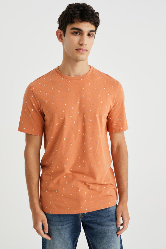 Herren-T-Shirt mit Muster, Orange